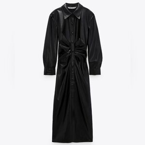 Zara black leather dress
